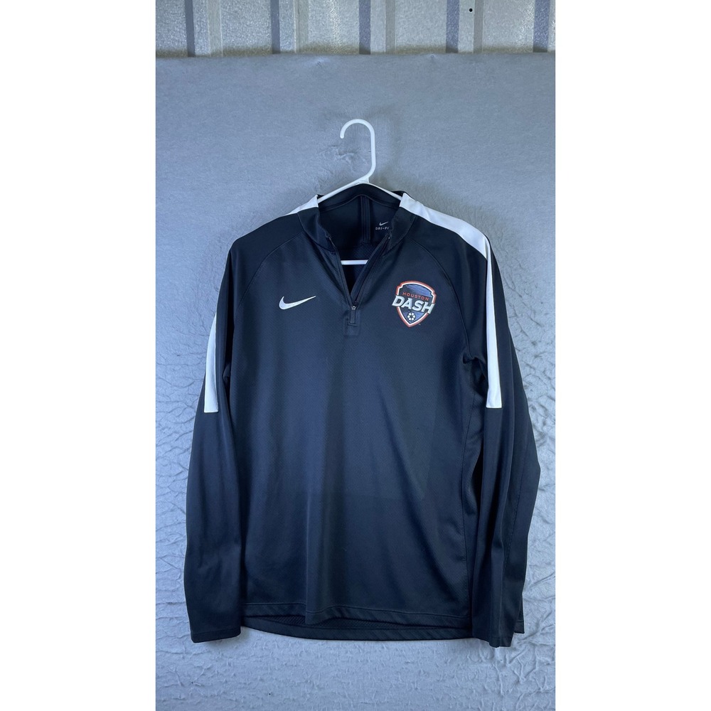 Nike Quarter Zip Top Mens Large Black Excellent Houston Dash Soccer Pullover